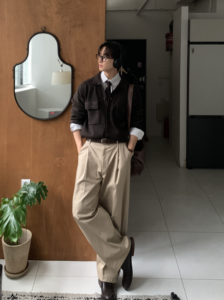 Flap Pocket Collar Knit Cardigan