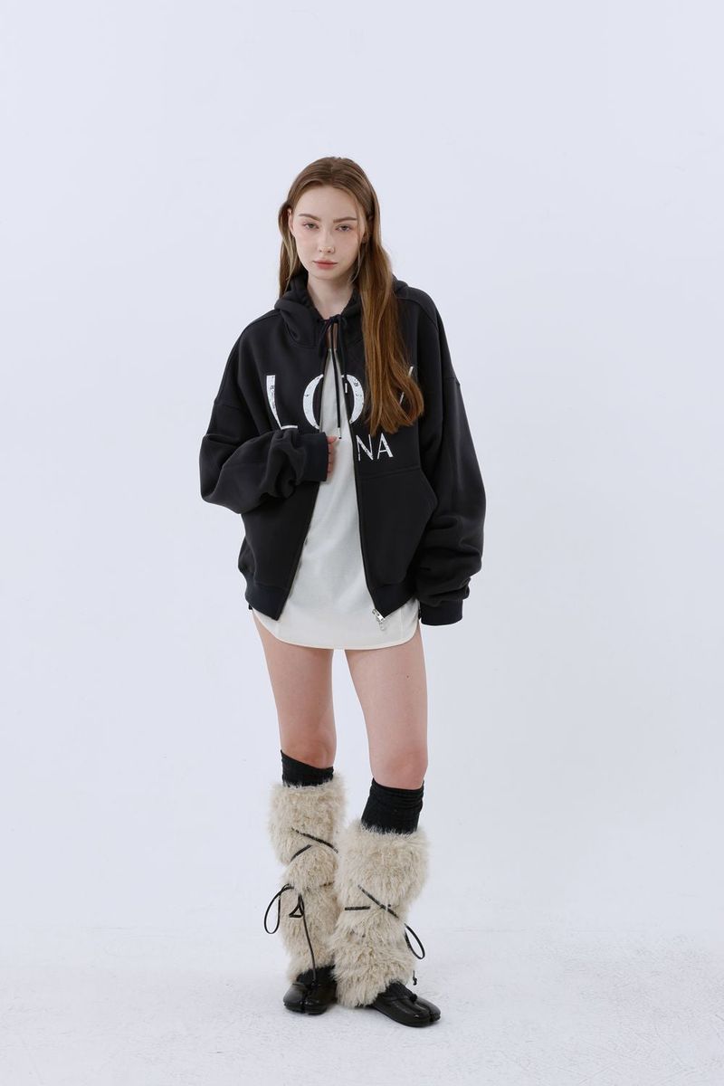LT ROUGH HOOD ZIP-UP_CHARCOAL