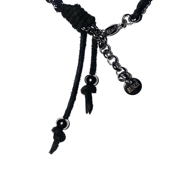 suede chain bracelet (black)