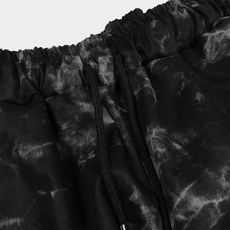 tie-dye cargo shorts_black