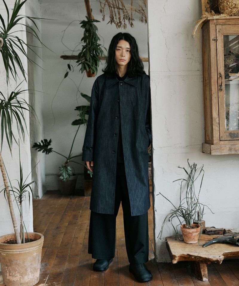 unisex mac coat denim