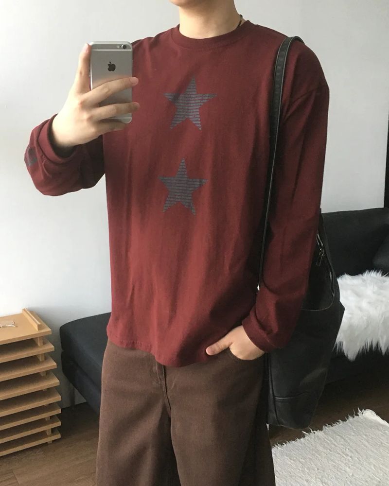 Star Print Long Sleeve T