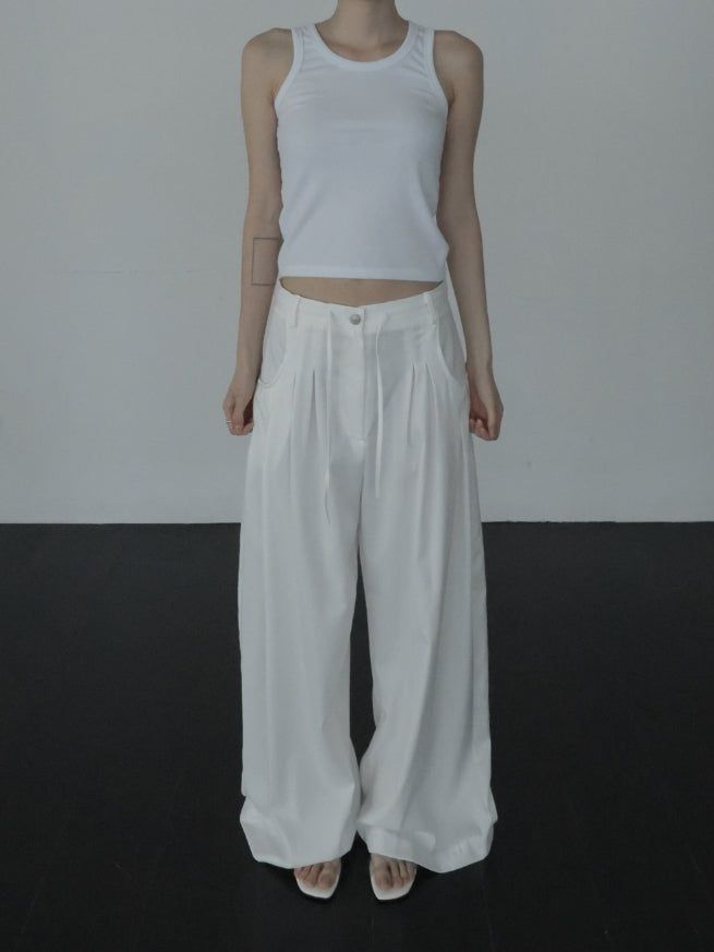 Curble Round Pocket Pintuck Pants