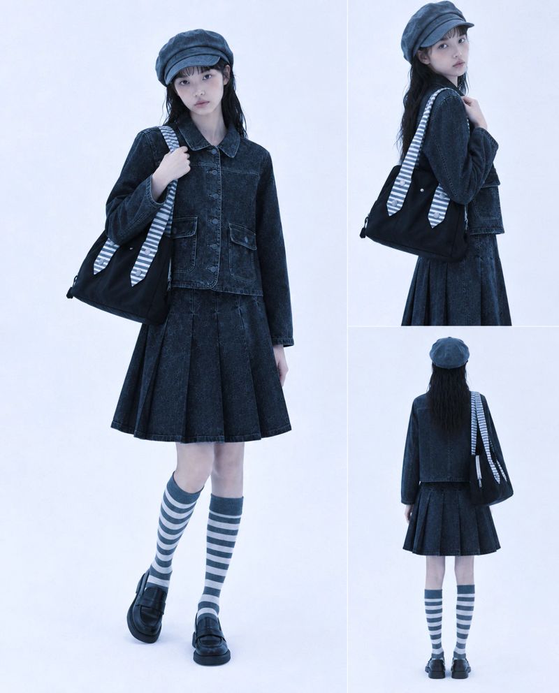 VINTAGE STRIPE SHOULDER BAG 