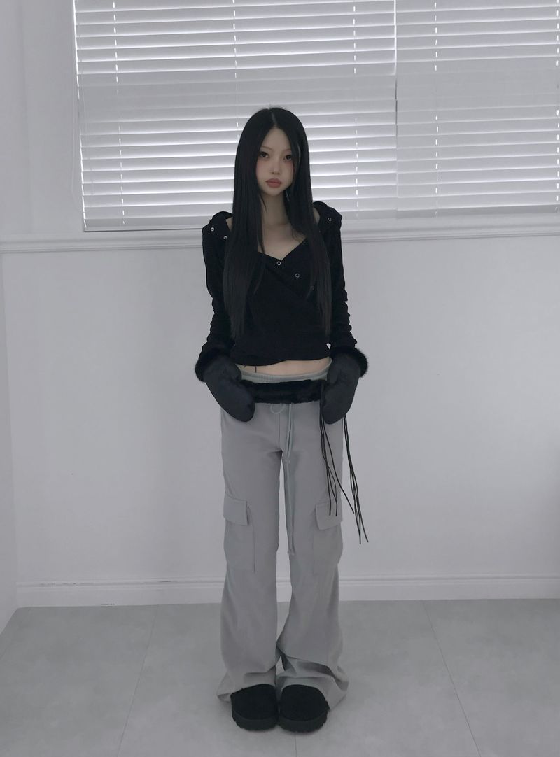 baby cargo fur bootcut pt(2color)