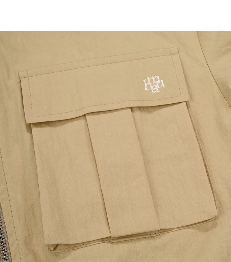 LOGO TWO POCKET BANDING CROP JACKET [2color]