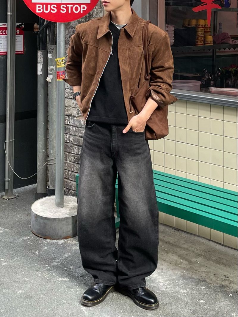low cropped suede jacket (3colors)