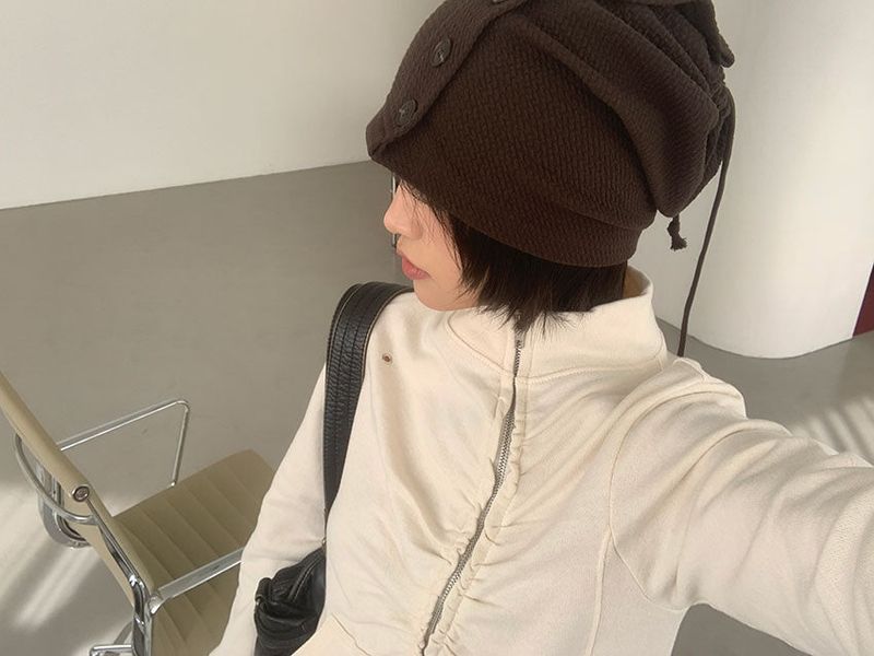 TURTLE BUTTON BEANIE 