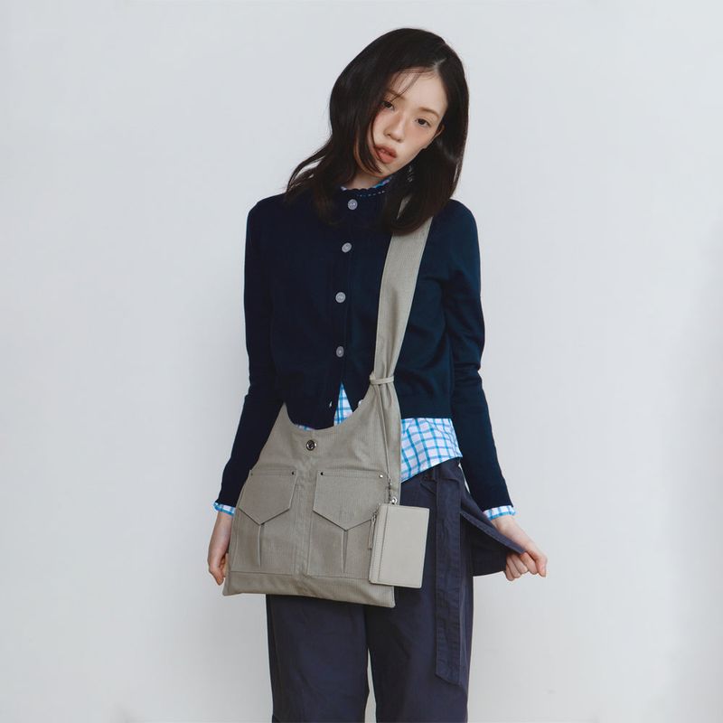 Sunlit（サンリット）の「Fabric 2 Pocket Flat Cross Bag Set (Light Khaki)（Bags）」