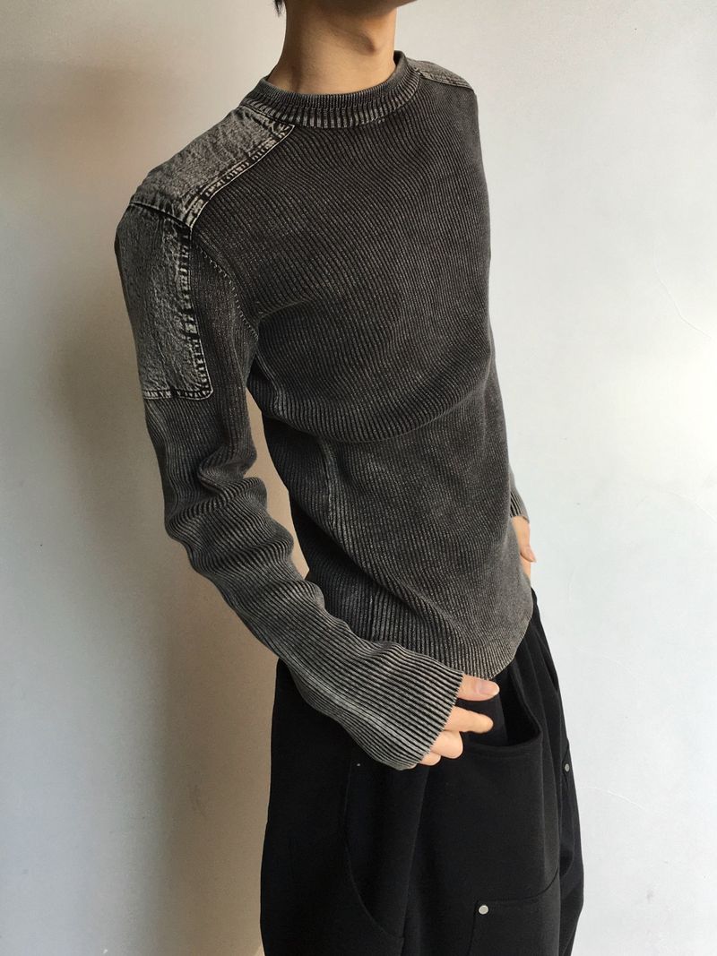 Finer Shoulder Panel Washed Long Sleeve 2C