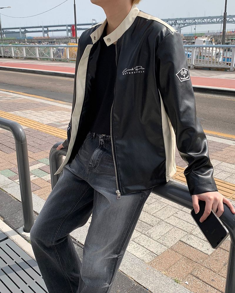 90's Bike Leather Jacket (2 colors)
