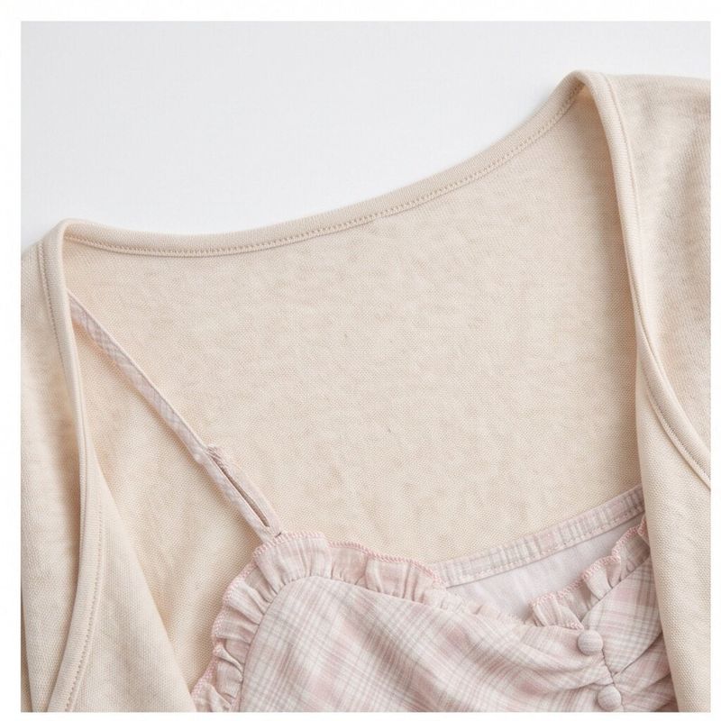 Liora Lace Check Bolero Set