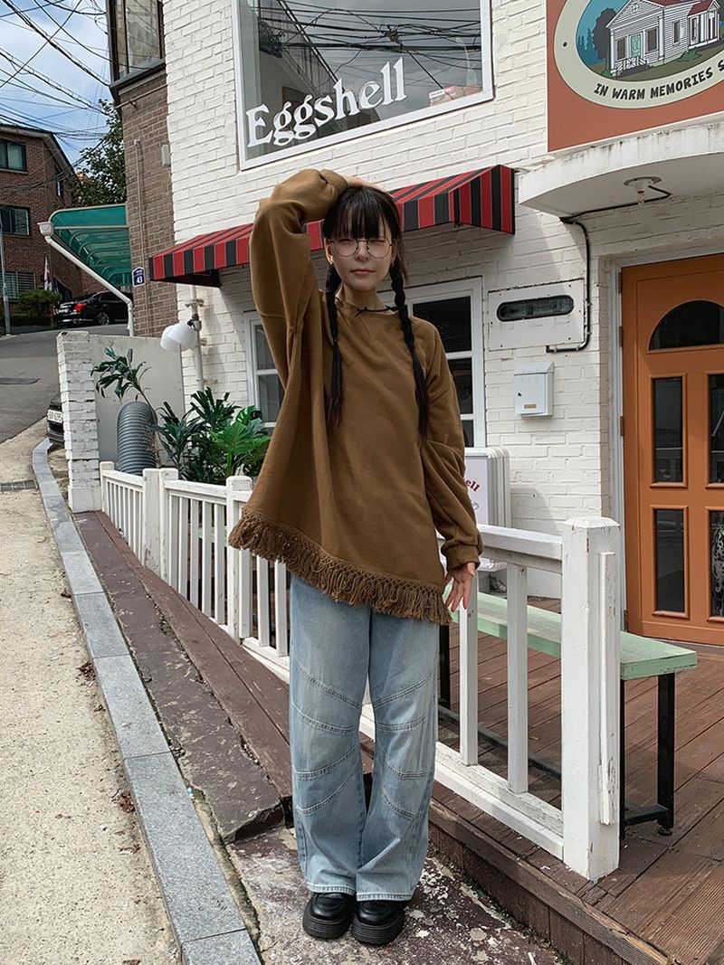 FRINGE TASSEL SWEAT SHIRT (3C)