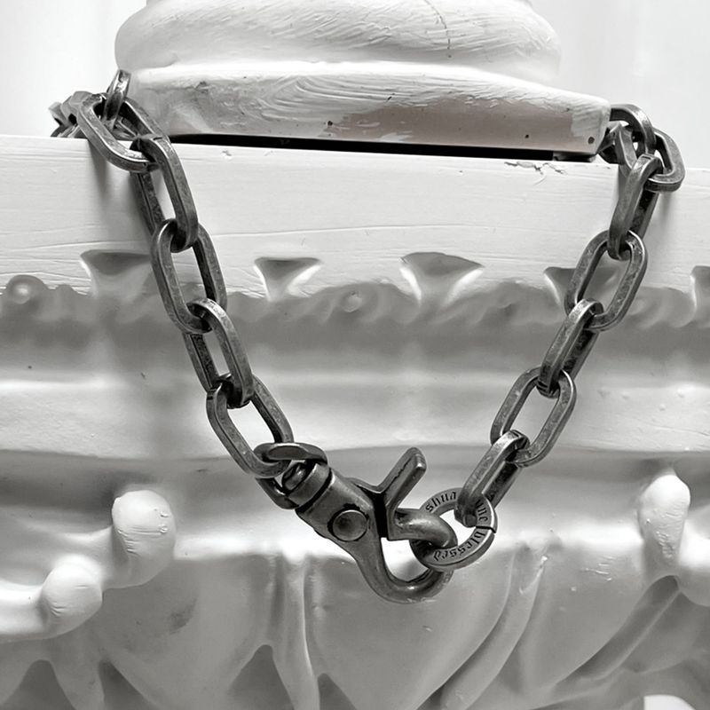 [BLESSEDBULLET]11mm round chain link necklace_dark silver