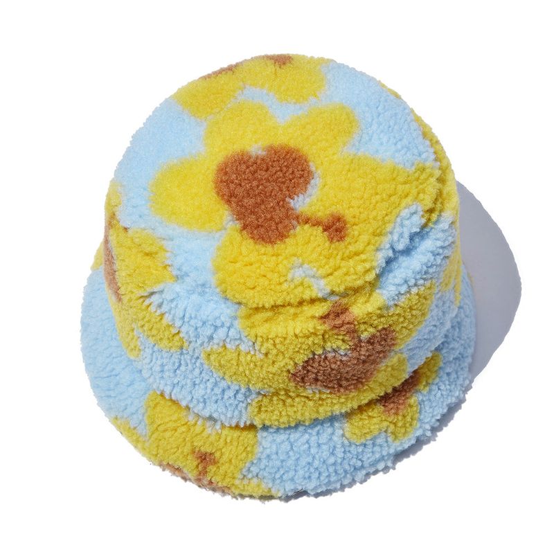 Flower Bear Fluffy Bucket Hat_Sky Blue