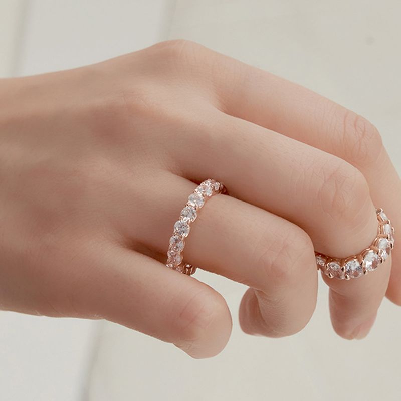 3.5MM Prong Setting Tennis Ring (rosegold)