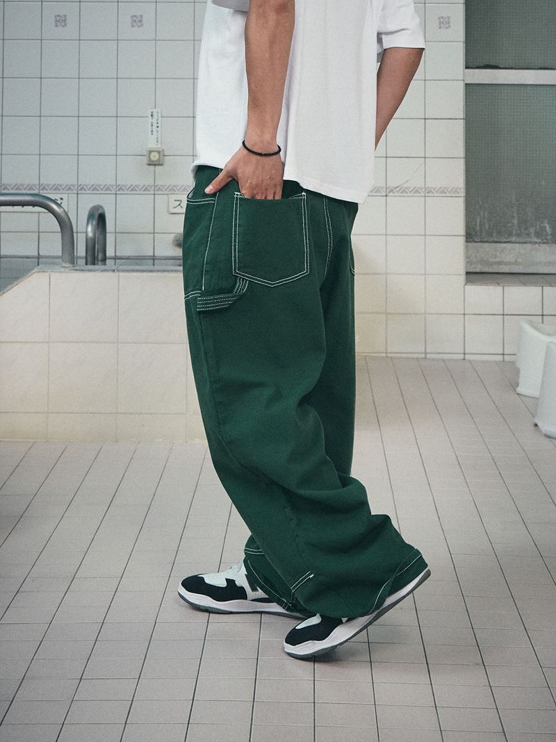 WORK WIDEFIT OXFORD PANTS GREEN