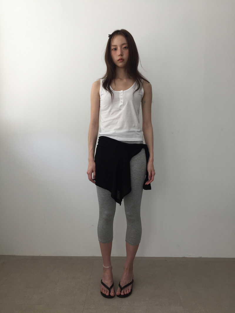 Classic Henry Button Sleeveless (4color)
