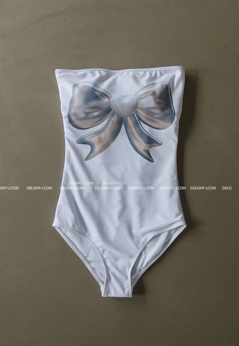 Silver King Ribbon Tube Top Backless Monokini