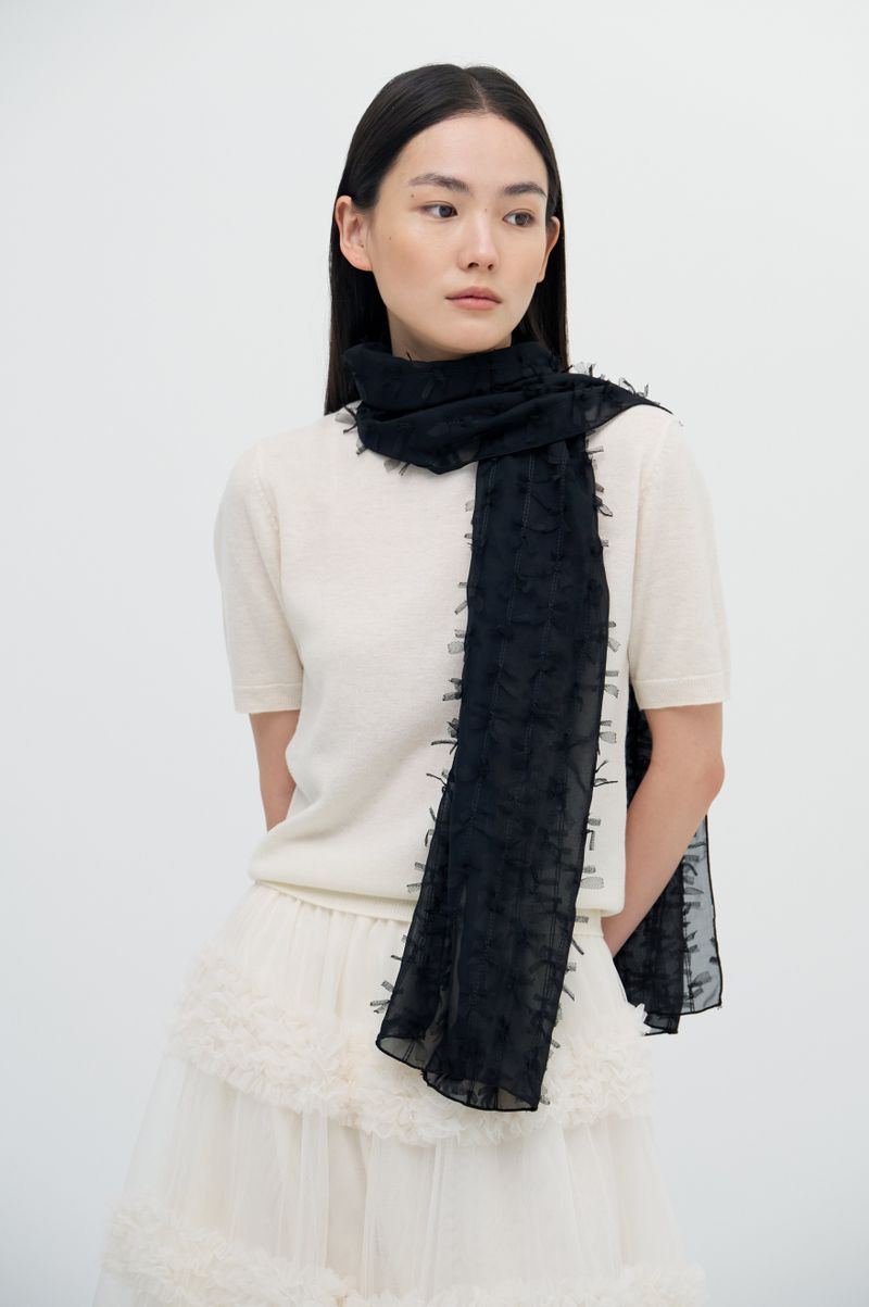 Tassel Ribbon Layer Scarf_2 colors