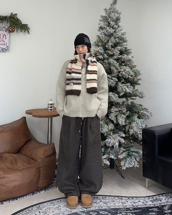 Helid Boucle Knit Zip-Up
