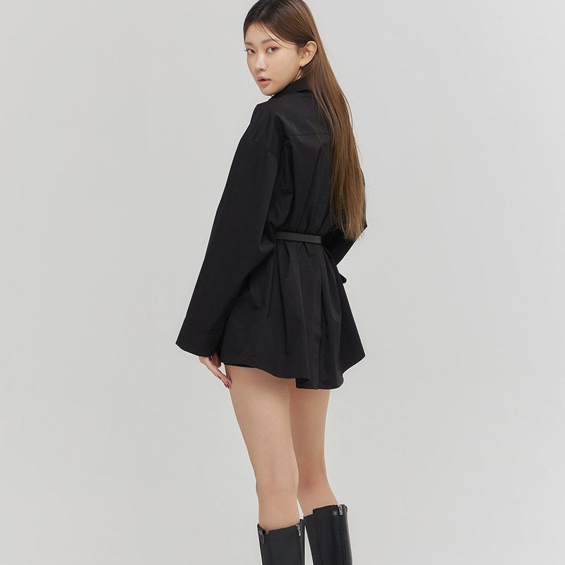 OVERSIZE BACK INCISION SHIRT BLACK