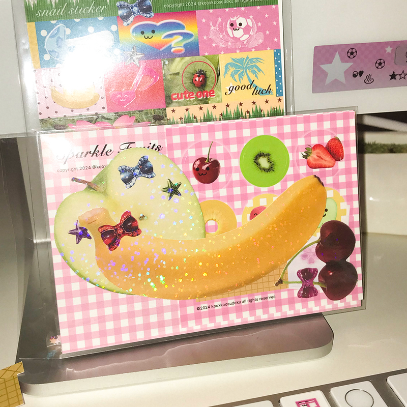 sparkle fruits sticker set