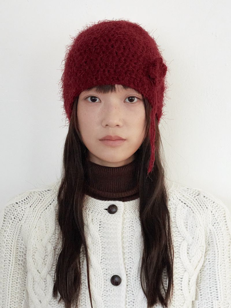 SSESEB(セセブ)の「Clover Broach Beanie - Burgundy(Hats)」