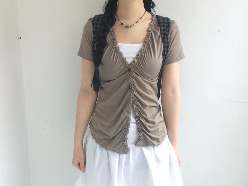 vintage shirring button t
