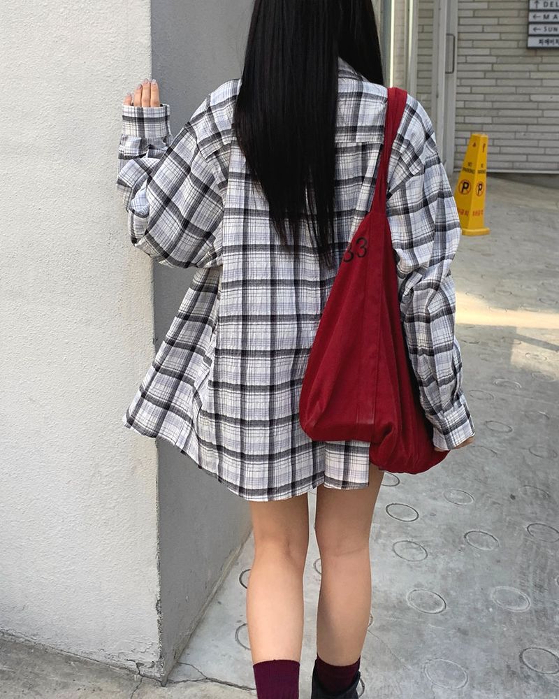 [ORIGINAL] Curry Summer Check Oversized Shirt