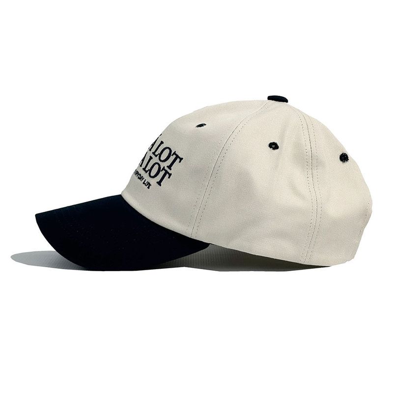 Slogon logo ball cap - Beige&navy