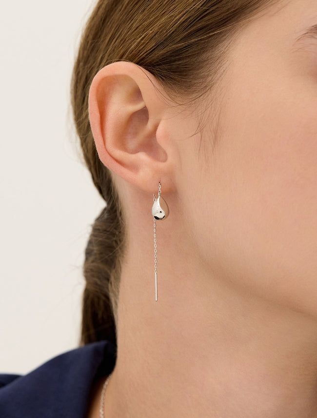 26SS★ Champagne Moon Dew Drop Silver Darling Earrings