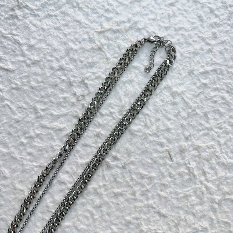 Shadow Edge Cross Layered Necklace