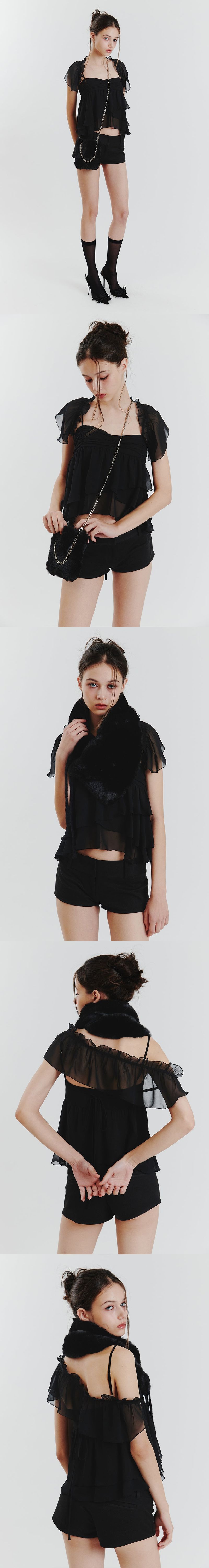 ELLA CAPE BLOUSE black