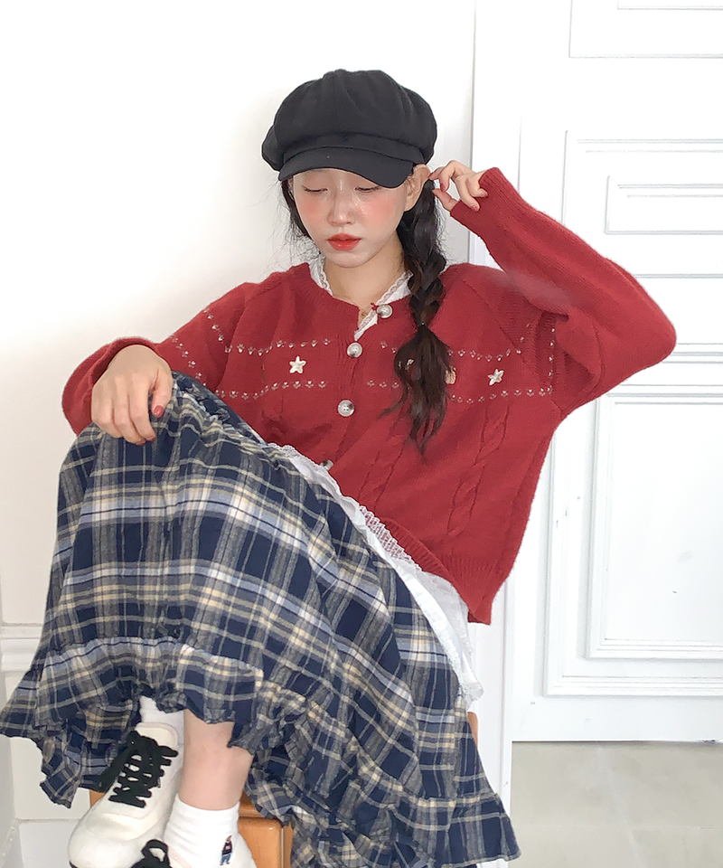 Sorbet Long Checkered Skirt
