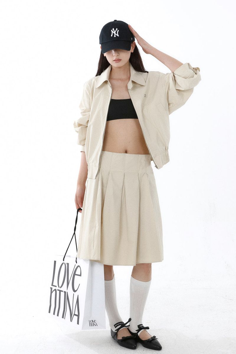 SMOKE MIDI SKIRT_BEIGE