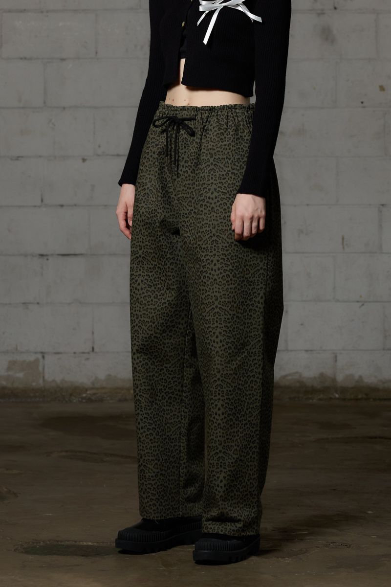 LEOPARD WIDE PANTS / KHAKI