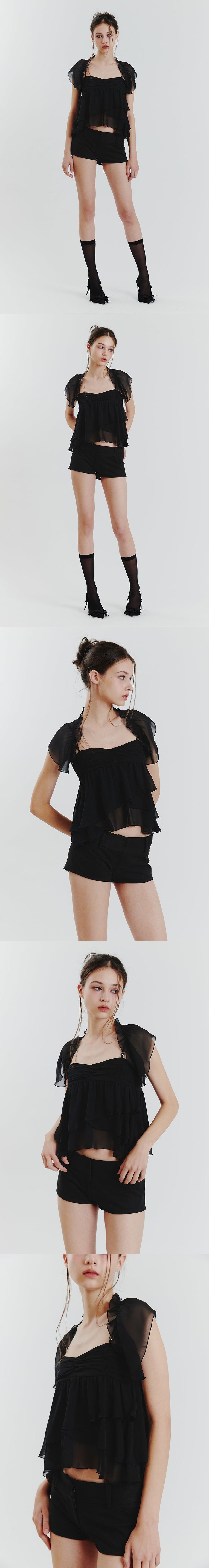 ELLA CAPE BLOUSE black
