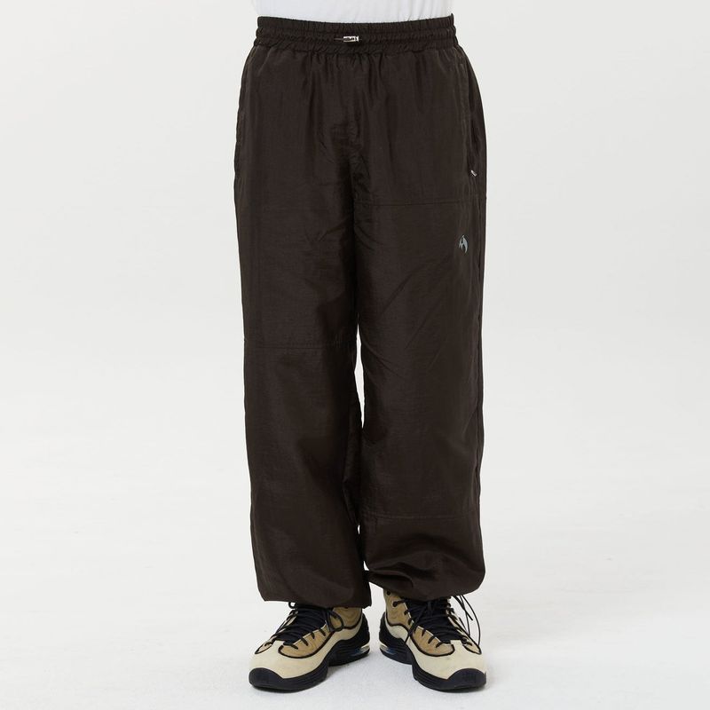 Nylon wide track pants