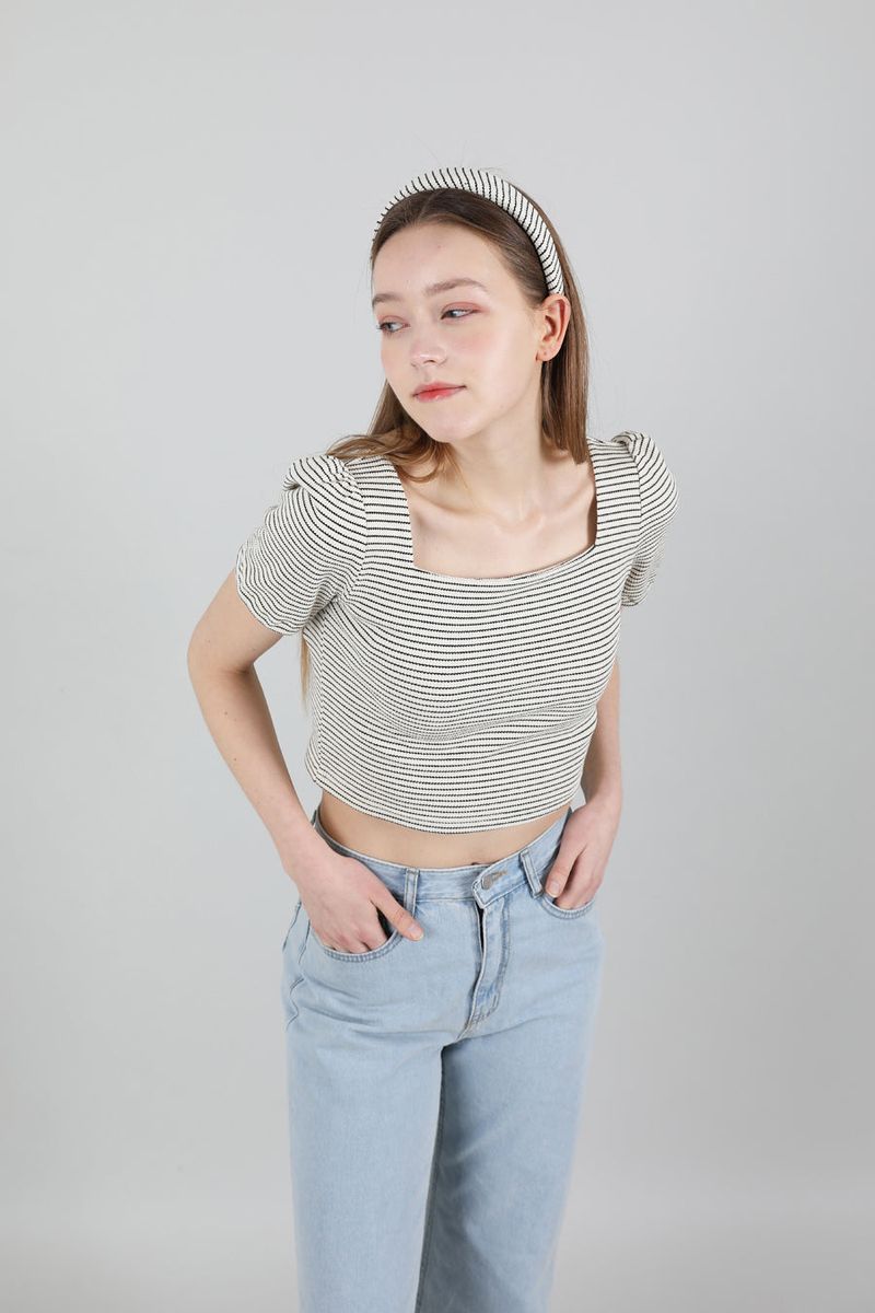 Stripe Puff T-shirt Ivory