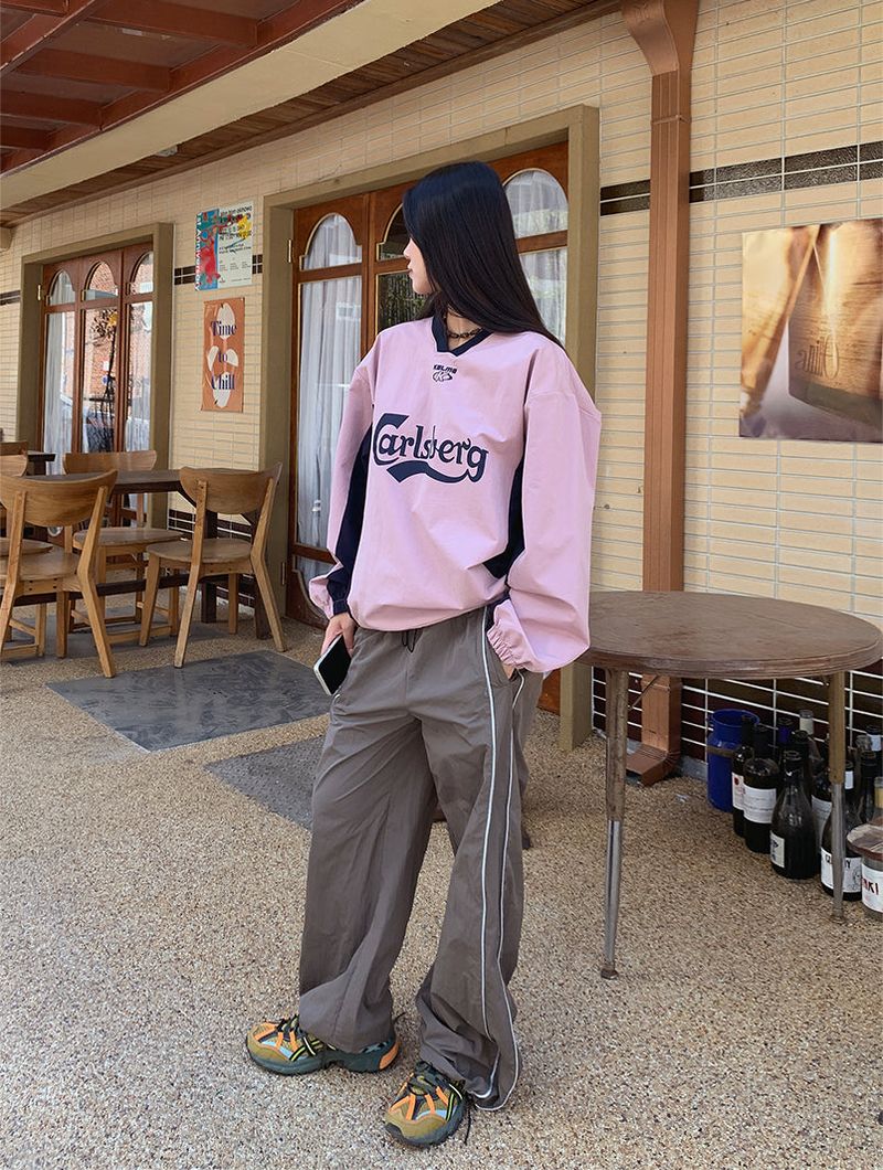 CARLI SPORTY NYLON SWEAT SHIRT (3COLOR)