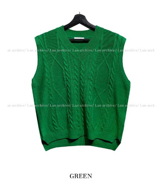 Moss Twist Knit Vest