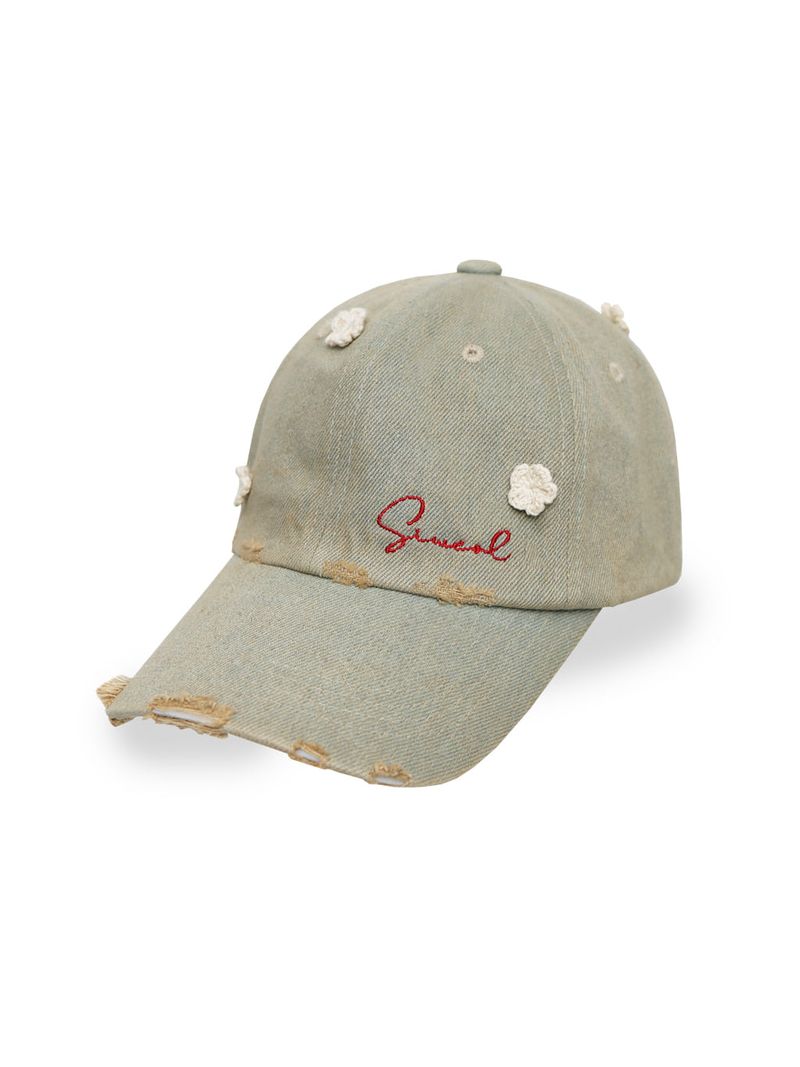 SIWL107(シウォル107)の「Crochet Denim Cap (Dusty Yellow)(Hats)」