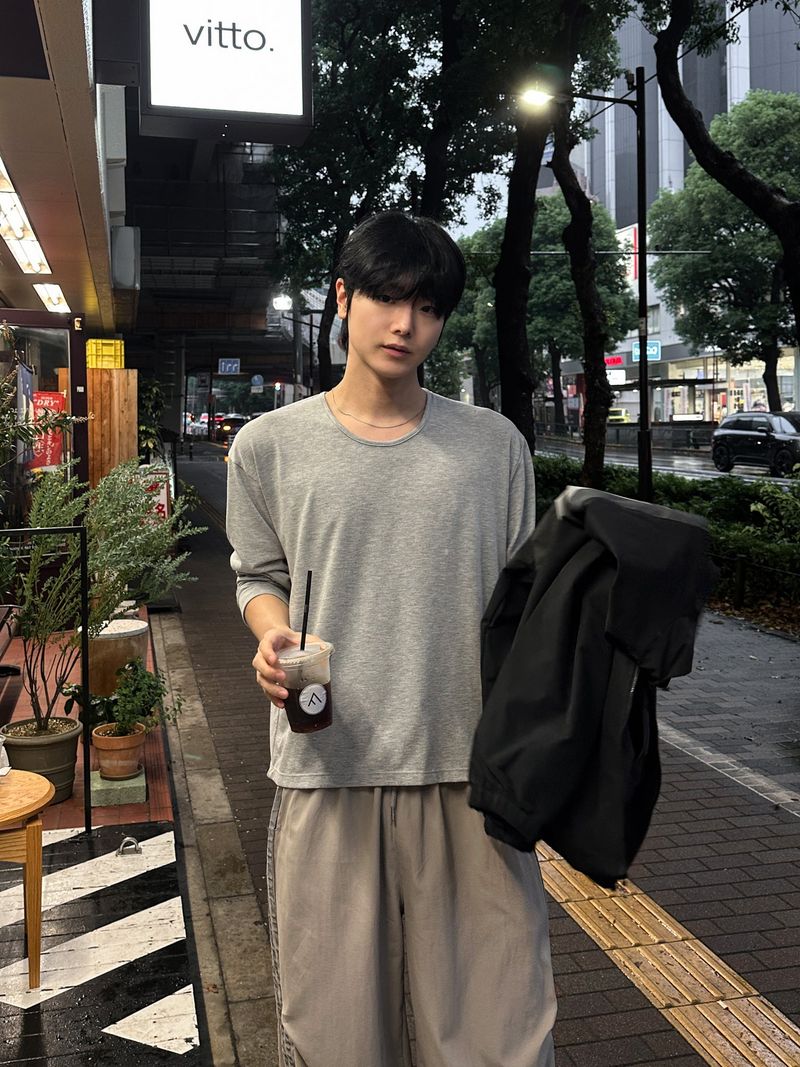 Rome Soft U-Neck Long Sleeve Tee