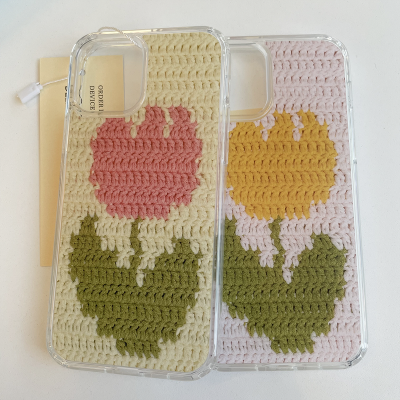 TULIP CROCHET HARD JELL CASE_PINK TULIP