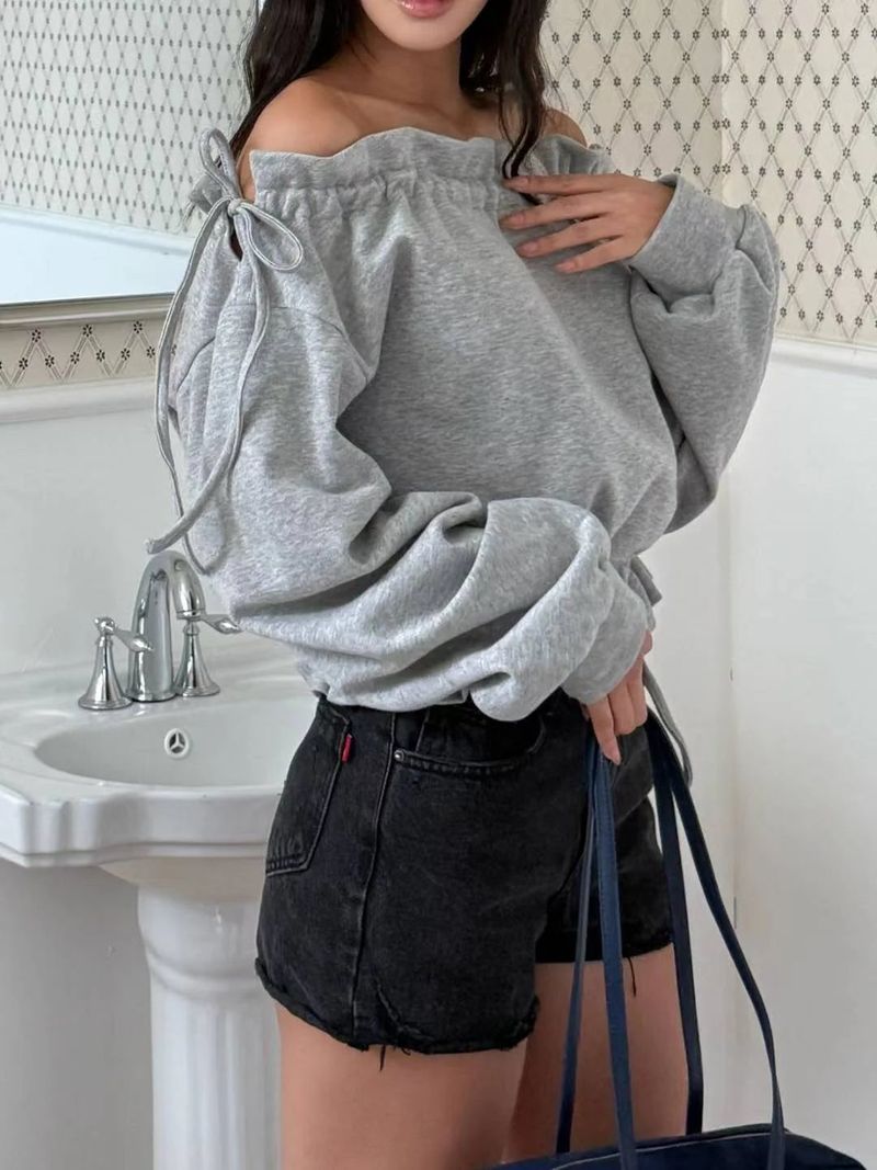 Puffy Daily Off-shoulder Sweatshirt - 2 colours