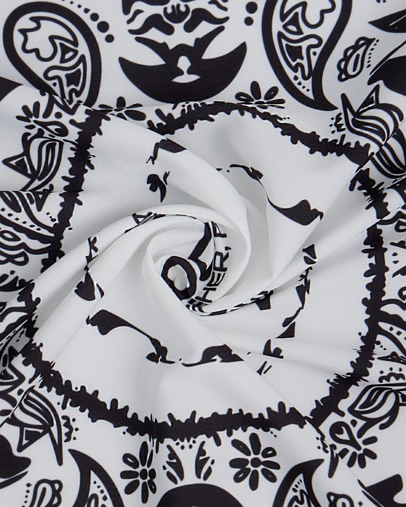 double bandana silk scarf(BL,WH)