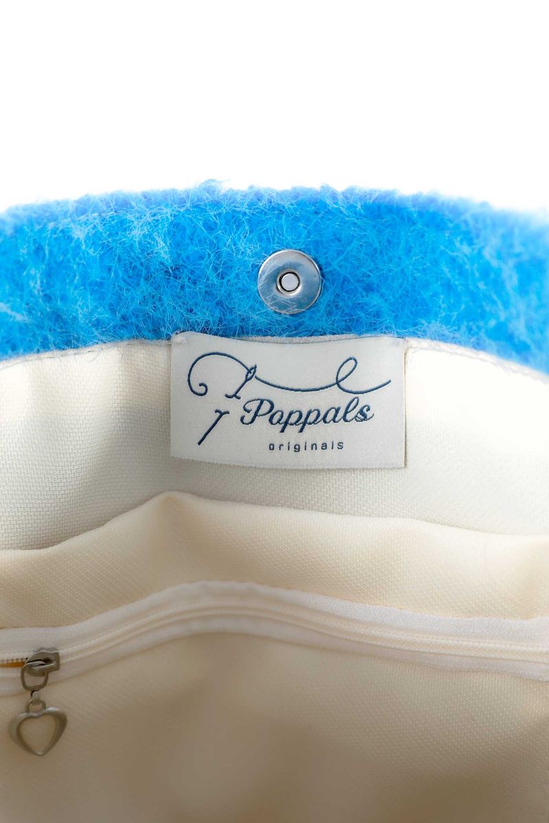 Vivid Hair Wool Shoulder Bag [Blue]