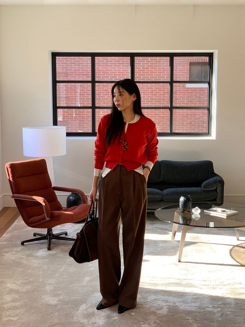 [MADE] [Wool Napping] Winter Warm Pintuck Wide Slacks