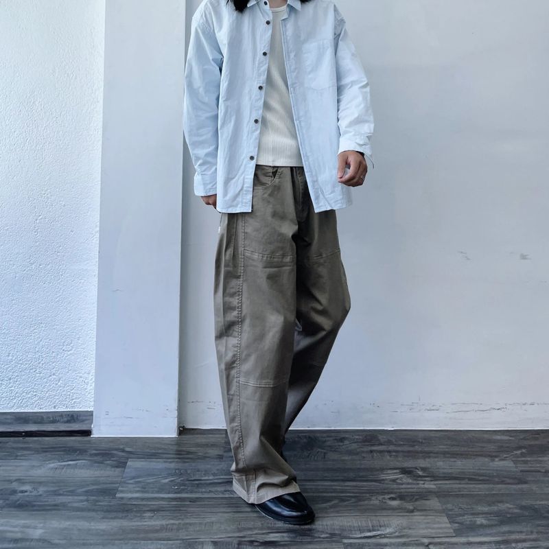 ダブルニーストレートレッグトラウザーズ